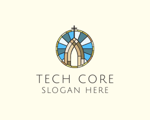 Church Stained Glass logo design