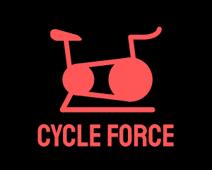 Red Spin Cycle Fitness Bike logo design