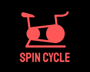 Red Spin Cycle Fitness Bike logo design
