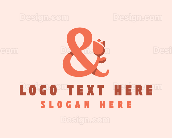 Orange Flower Ampersand Logo