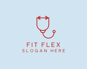 Strong Fitness Stethoscope logo design