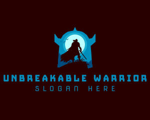 Swordman Warrior Landscape logo design