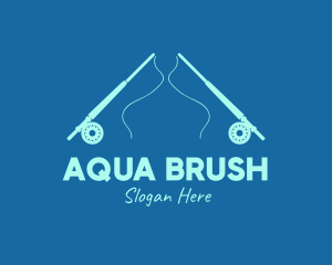 Blue Fishing Rod logo design