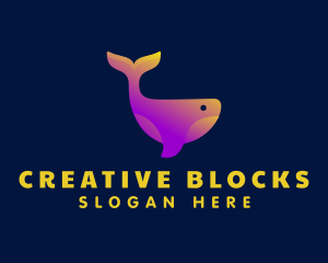 Creative Gradient Whale logo design