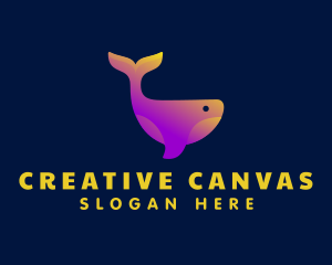 Creative Gradient Whale logo design