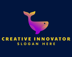 Creative Gradient Whale logo design