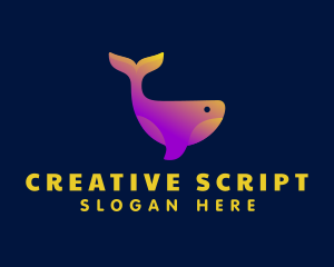 Creative Gradient Whale logo design