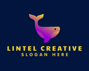 Creative Gradient Whale logo design