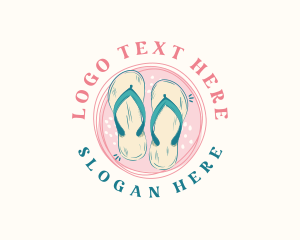 Beach Sandals Footwear Logo