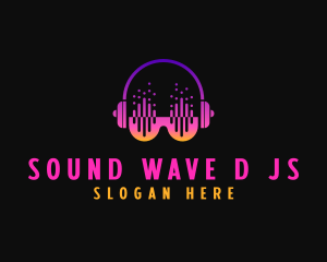 Headphones Dj Music logo design
