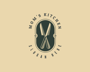 Oval Kitchen Knife logo design