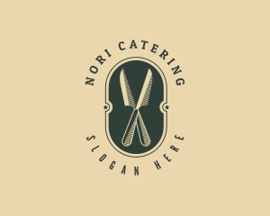 Oval Kitchen Knife logo design