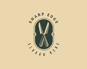 Oval Kitchen Knife logo design