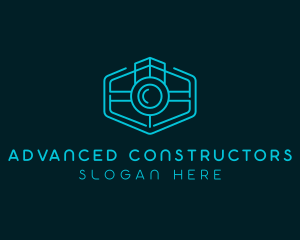 Minimalist Camera Lens logo design