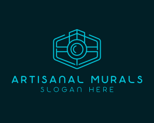 Minimalist Camera Lens logo design