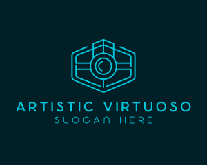 Minimalist Camera Lens logo design