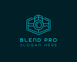 Minimalist Camera Lens logo design