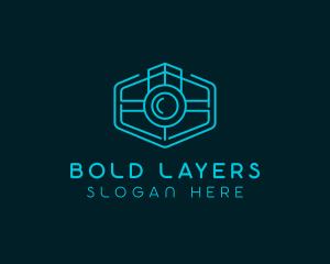 Minimalist Camera Lens logo design