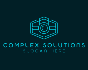 Minimalist Camera Lens logo design