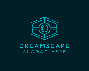 Minimalist Camera Lens logo design