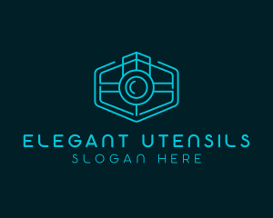 Minimalist Camera Lens logo design