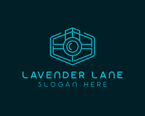 Minimalist Camera Lens logo design