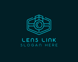 Minimalist Camera Lens logo design