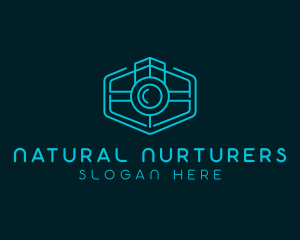 Minimalist Camera Lens logo design