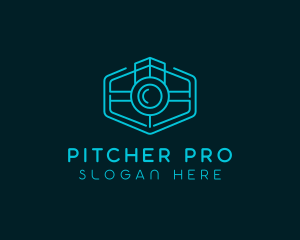 Minimalist Camera Lens logo design