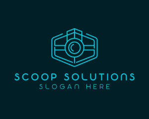 Minimalist Camera Lens logo design