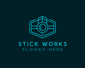 Minimalist Camera Lens logo design