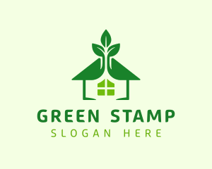 Green Natural House logo design