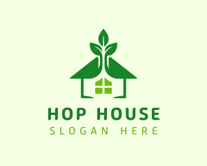 Green Natural House logo design