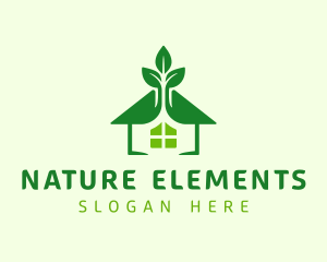 Green Natural House logo design