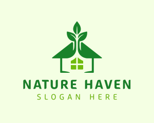 Green Natural House logo design