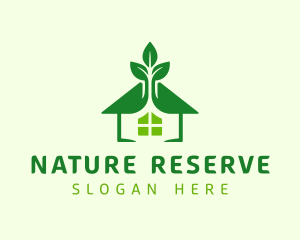 Green Natural House logo design