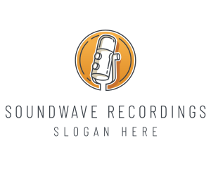 Recording Mic Podcaster logo design