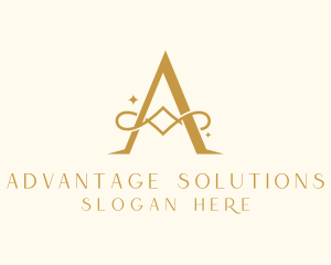 Gold Luxury Letter A logo design