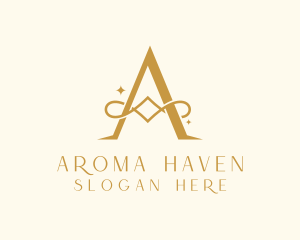 Gold Luxury Letter A logo design