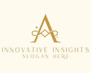 Gold Luxury Letter A logo