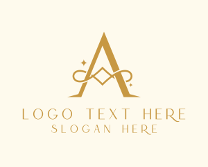 Fashionista - Gold Luxury Letter A logo design