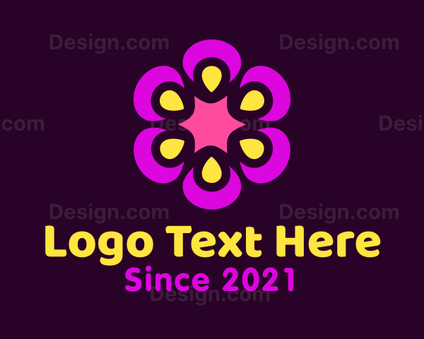 Flower Star Decoration Logo