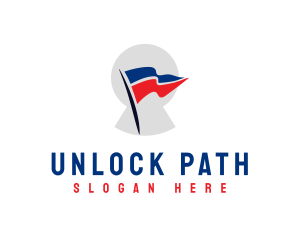 Privacy Flag Keyhole logo design