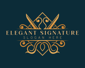 Elegant Scissor Tailoring  logo design