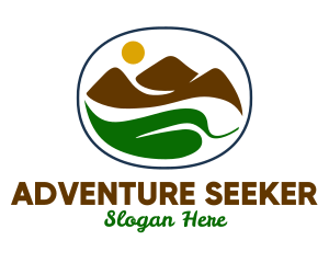 Mountain Leaf View  logo design