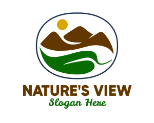 Mountain Leaf View  logo design