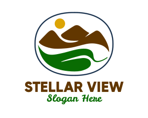 Mountain Leaf View  logo design