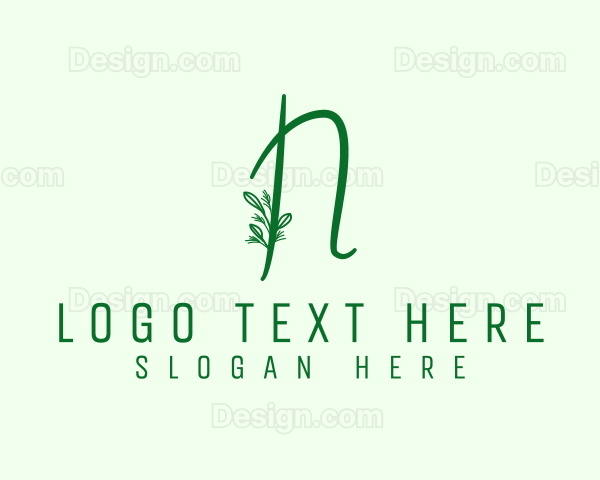 Natural Elegant Letter N Logo