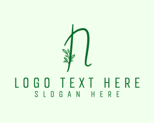 Natural Elegant Letter N logo