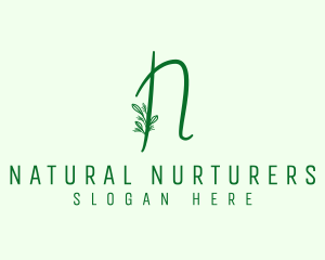 Natural Elegant Letter N logo design